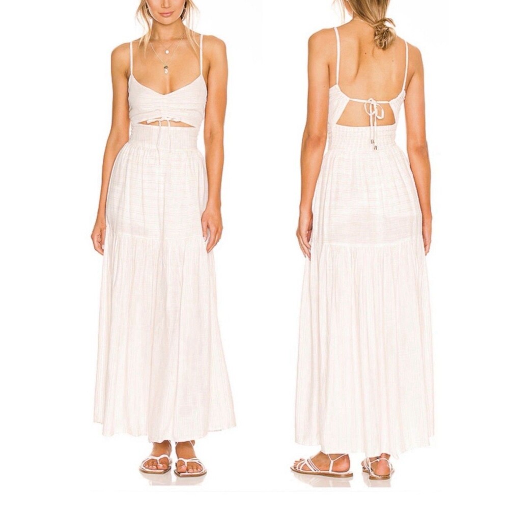 L Space Zuri Cut Out Tiered Max Sundress Dress Sz Large New